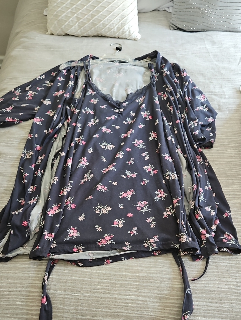Nine West Floral Sleepwear Dress And Robe